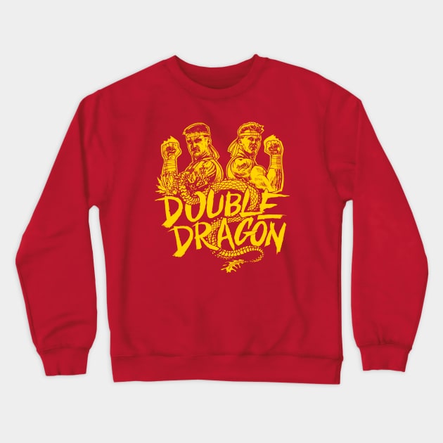 Dragon Fighters Yellow Crewneck Sweatshirt by RetroPixelWorld